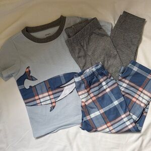Carter's Blue Whale Plaid and Gray Kids Pajama Set 3T